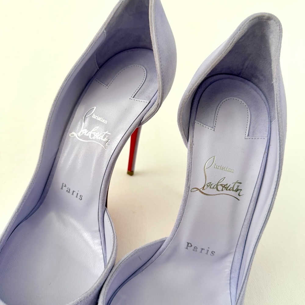 CHRISTIAN LOUBOUTIN | Iriza 100 Lilac Skylight Suede d’Orsay Pumps EU 39.5 - Picture 8 of 15